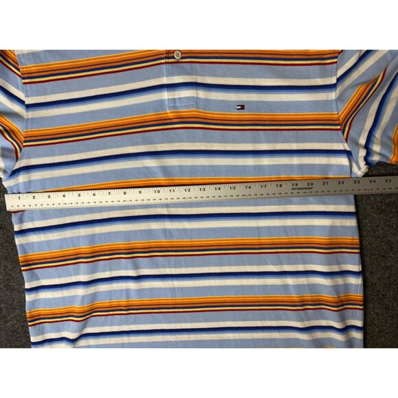 VTG Tommy Hilfiger Extra-Long Polo Shirt Men XL TALL Striped Short Sleeve Preppy - Picture 7 of 14